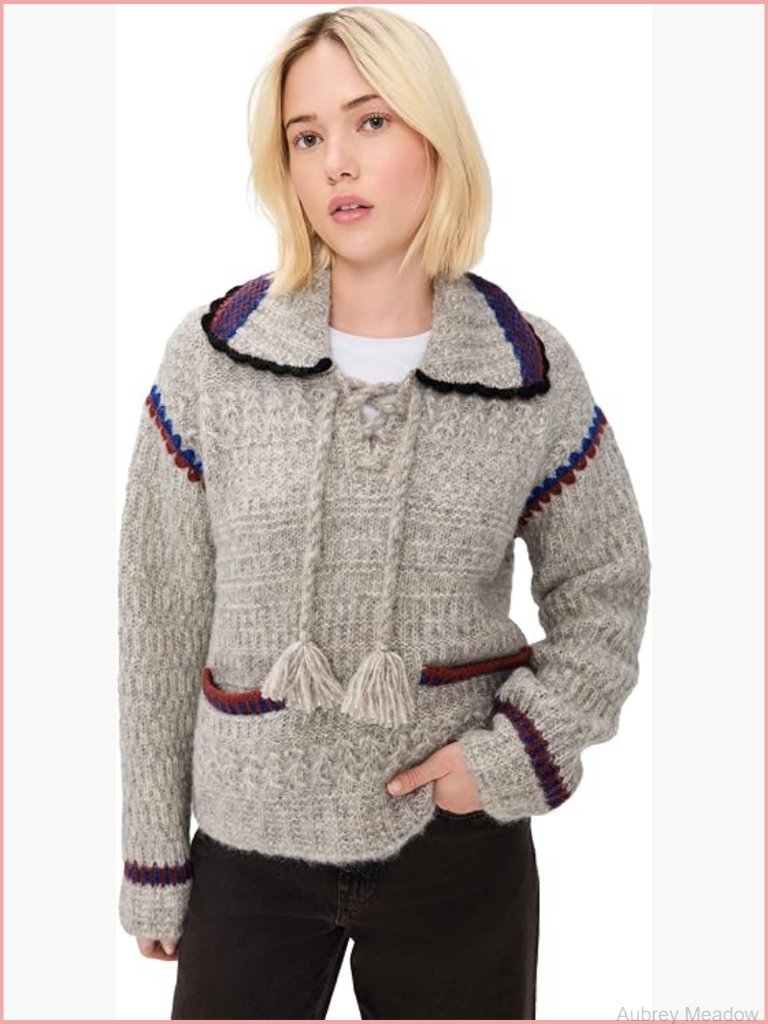 Alpaca Blend Collared Cardigan Sweater With Front Pockets